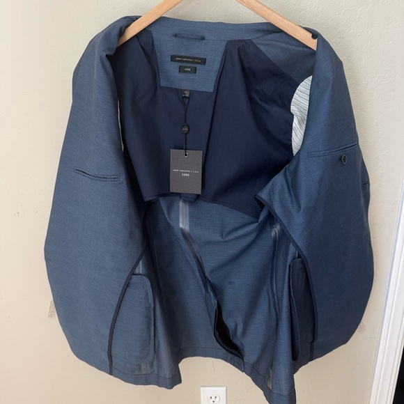 NWT JOHN VARVATOS Luxe 2 Button Cotton Blazer "Oiled Blue" Size 42 Not Pristine - Picture 5 of 14
